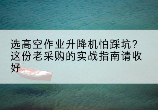 称多高空作业升降机厂家推荐-选高空作业升降机怕踩坑？这份老采购的实战指南请收好