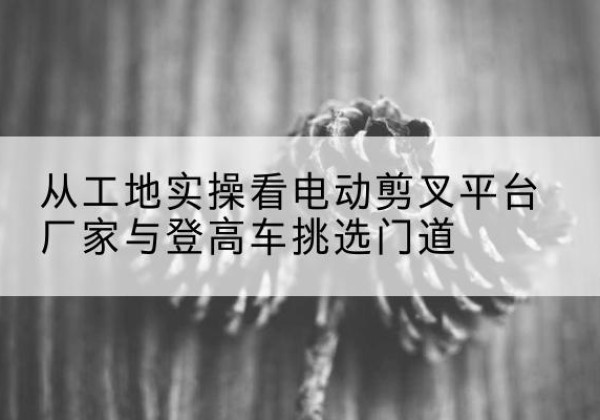 称多电动剪叉升降平台厂家-从工地实操看电动剪叉平台厂家与登高车挑选门道